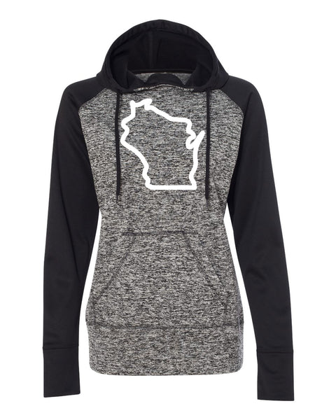 Wisconsin Women's Colorblock Contrast Poly Hoodie