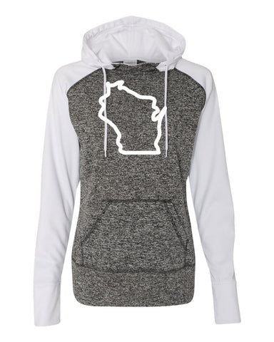 Wisconsin Women's Colorblock Contrast Poly Hoodie