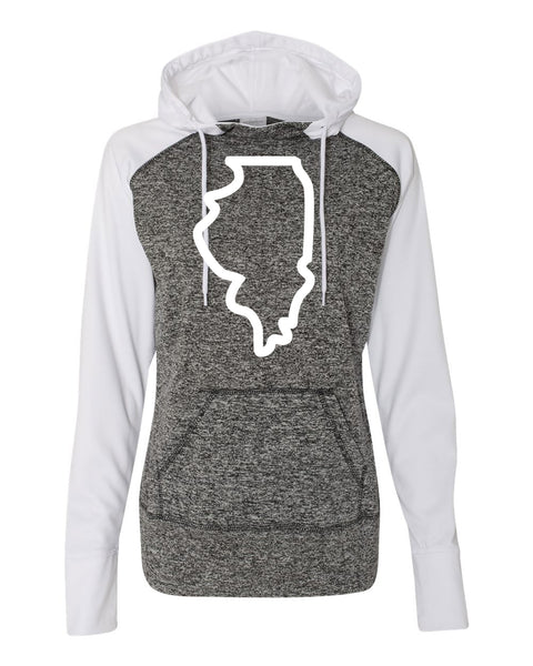 State Women's Colorblock Contrast Poly Hoodie