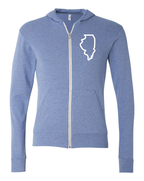 State Light Weight Zip Up Left Chest Hoodie