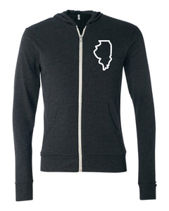 State Light Weight Zip Up Left Chest Hoodie