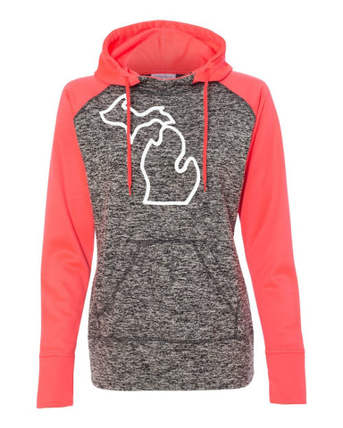 *Mitten Women's Colorblock Contrast Poly Hoodie